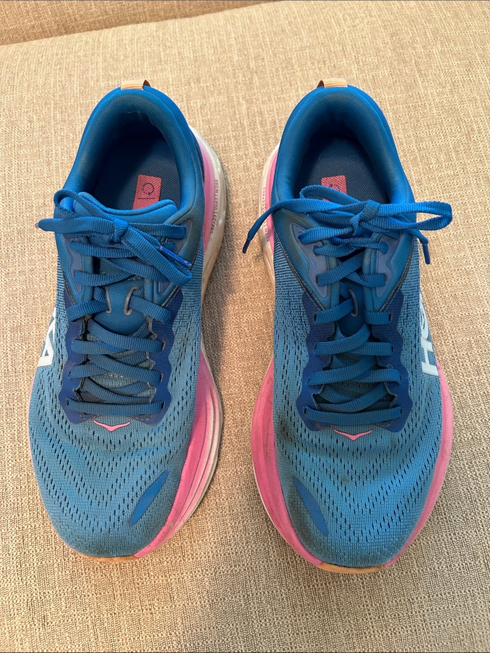 Hoka One One Blue and Pink Women's Running Shoes